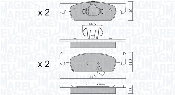 MAGNETI MARELLI Bremseklodser 363916061437 for RENAULT SMART