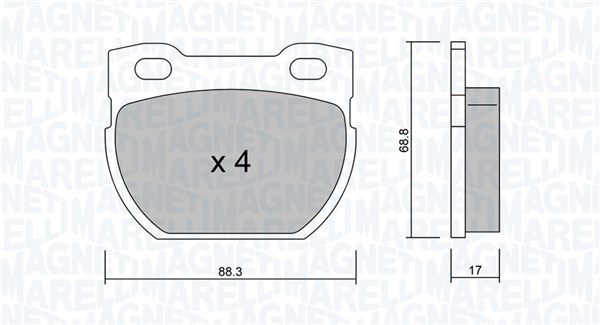 MAGNETI MARELLI Bremseklodser 363916061418 for LAND ROVER