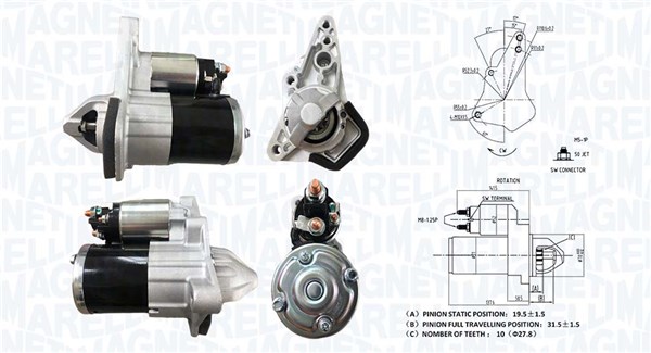MAGNETI MARELLI Starter 063723537010 for MITSUBISHI RENAULT