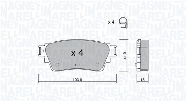 MAGNETI MARELLI Bremseklodser 363916061458 for NISSAN