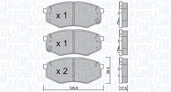 MAGNETI MARELLI Bremseklodser 363916061341 for HYUNDAI