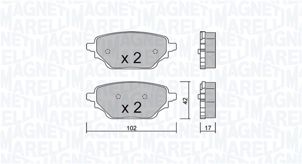 MAGNETI MARELLI Bremseklodser 363916061468 for MERCEDES-BENZ NISSAN RENAULT TRUCKS