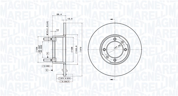MAGNETI MARELLI Bremseskive 360406190200 272mm 13mm for ALFA ROMEO