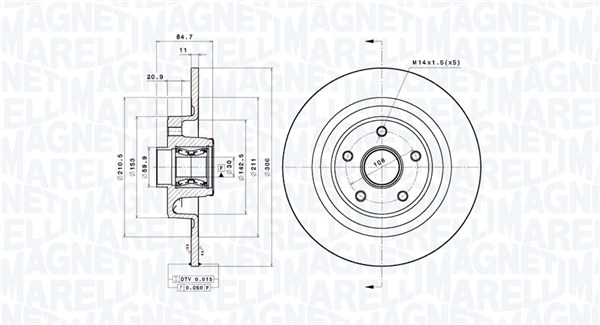 MAGNETI MARELLI Bremseskive 360406191800 300mm 11mm for RENAULT