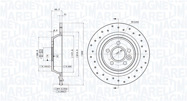 MAGNETI MARELLI Bremseskive 360406217802 fuld 302mm 11mm for FORD FORD (CHANGAN) LAND ROVER