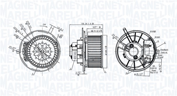MAGNETI MARELLI Kabineblæser 069412776010 for VAG