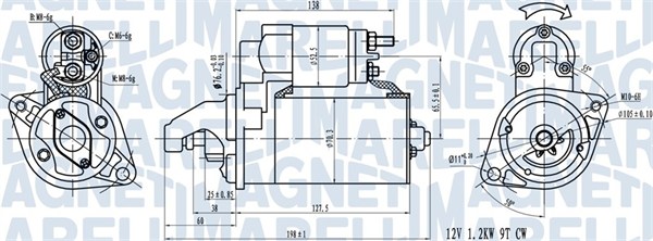 MAGNETI MARELLI Starter 063721413010 for BMW