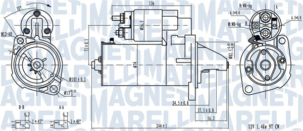 MAGNETI MARELLI Starter 063720282010 for VW NISSAN
