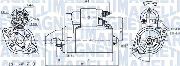 MAGNETI MARELLI Starter 063721256010 for BMW