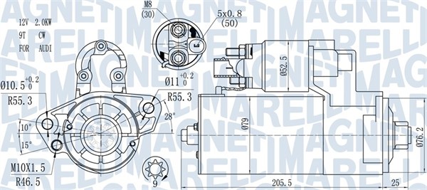 MAGNETI MARELLI Starter 063721521010 for VW