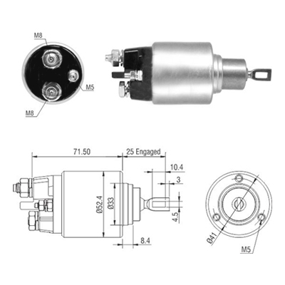 MEAT & DORIA Magnetafbryder, starter 46308 for PEUGEOT LANCIA CITROËN