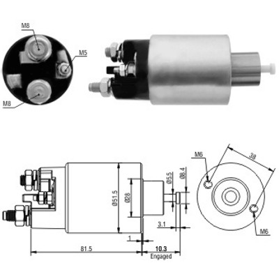 MEAT & DORIA Magnetafbryder, starter 46100 for CITROËN/PEUGEOT PEUGEOT CITROËN MITSUBISHI