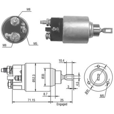MEAT & DORIA Magnetafbryder, starter 46153 for CITROËN FIAT LANCIA CITROËN/PEUGEOT PEUGEOT ALFA ROMEO