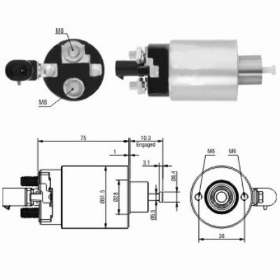 MEAT & DORIA Magnetafbryder, starter 46172 for CHRYSLER MITSUBISHI