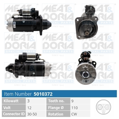 MEAT & DORIA Starter 5010372 for FIAT LANCIA