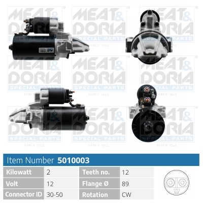 MEAT & DORIA Starter 5010003 for FORD LANCIA CITROËN/PEUGEOT LAND ROVER