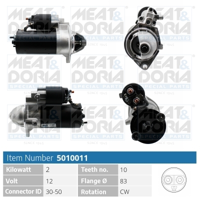 MEAT & DORIA Starter 5010011 for OPEL SAAB