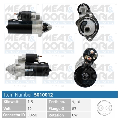 MEAT & DORIA Starter 5010012 for VAG