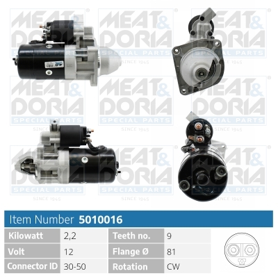 MEAT & DORIA Starter 5010016 for LANCIA CITROËN/PEUGEOT DAF