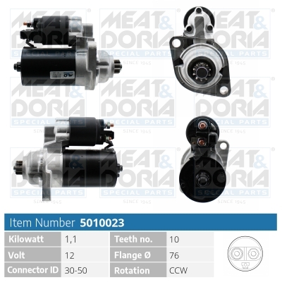 MEAT & DORIA Starter 5010023 for VAG