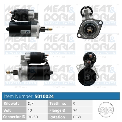 MEAT & DORIA Starter 5010024 for VAG