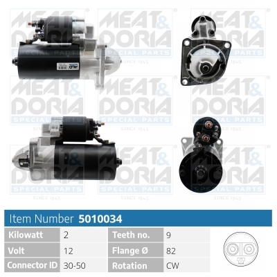 MEAT & DORIA Starter 5010034 for ALFA ROMEO LANCIA FIAT