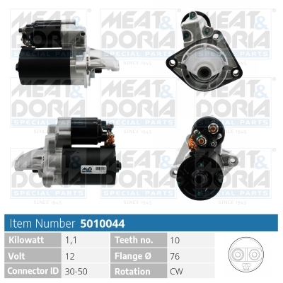 MEAT & DORIA Starter 5010044 for FORD VOLVO MAZDA PININFARINA