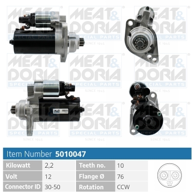 MEAT & DORIA Starter 5010047 for VAG