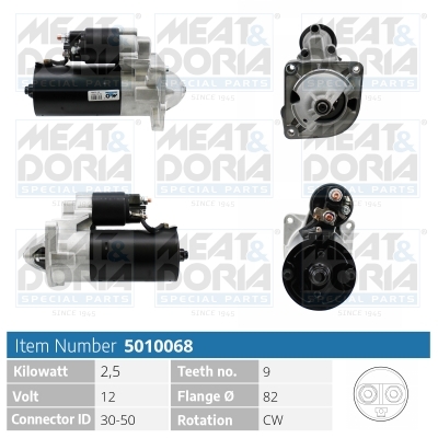 MEAT & DORIA Starter 5010068 for LANCIA CITROËN/PEUGEOT DAF