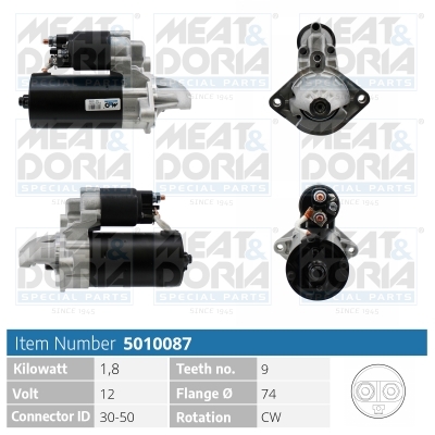 MEAT & DORIA Starter 5010087 for STEYR BMW