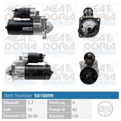 MEAT & DORIA Starter 5010099 for ALFA ROMEO FIAT