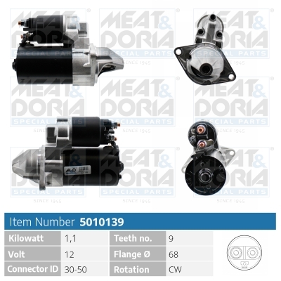 MEAT & DORIA Starter 5010139 for OPEL VOLVO GENERAL MOTORS