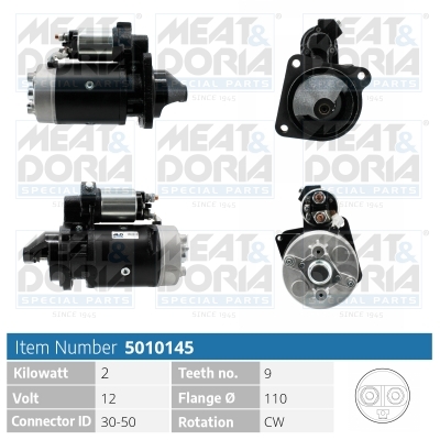 MEAT & DORIA Starter 5010145 for VOLVO LANCIA IVECO VAG