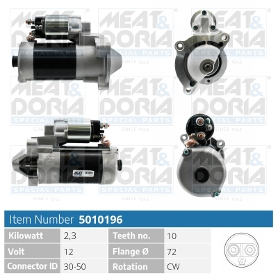 MEAT & DORIA Starter 5010196 for ALFA ROMEO LANCIA CITROËN/PEUGEOT MITSUBISHI