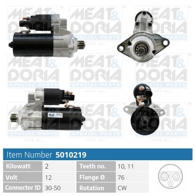 MEAT & DORIA Starter 5010219 for VAG