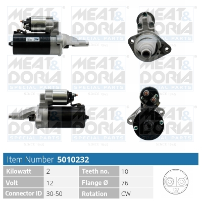 MEAT & DORIA Starter 5010232 for VAG