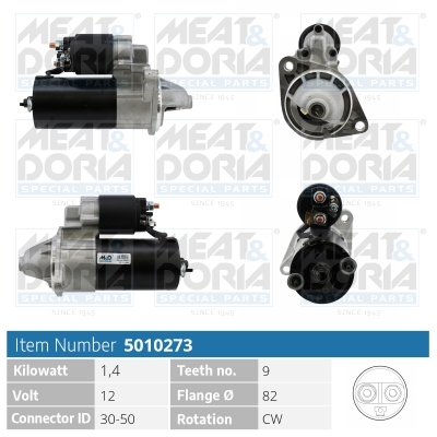 MEAT & DORIA Starter 5010273 for OPEL SAAB GENERAL MOTORS