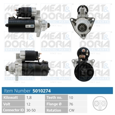 MEAT & DORIA Starter 5010274 for VAG