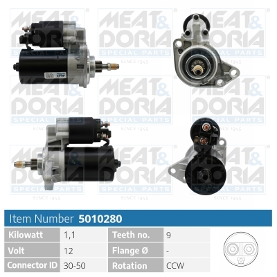 MEAT & DORIA Starter 5010280 for VAG