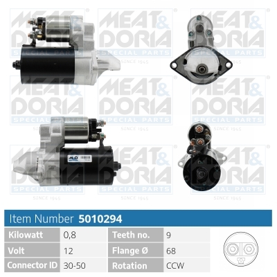 MEAT & DORIA Starter 5010294 for OPEL GENERAL MOTORS