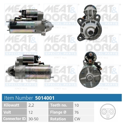 MEAT & DORIA Starter 5014001 for FORD