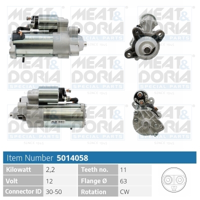 MEAT & DORIA Starter 5014058 for FORD VOLVO