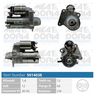 MEAT & DORIA Starter 5014038 for FORD