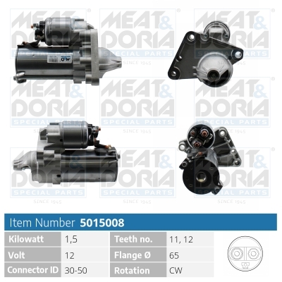 MEAT & DORIA Starter 5015008 for CITROËN/PEUGEOT VOLVO LANCIA VAG MITSUBISHI SUZUKI TOYOTA