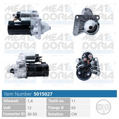MEAT & DORIA Starter 5015027 for FIAT CITROËN/PEUGEOT ALFA ROMEO MITSUBISHI TOYOTA