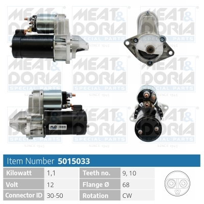 MEAT & DORIA Starter 5015033 for OPEL LANCIA DAEWOO CHEVROLET VAUXHALL