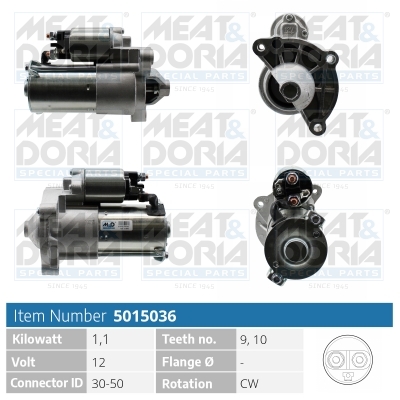 MEAT & DORIA Starter 5015036 for CITROËN/PEUGEOT LANCIA