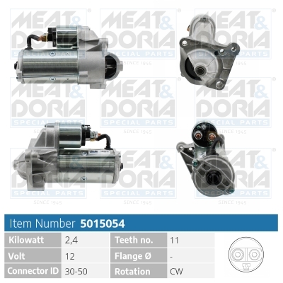 MEAT & DORIA Starter 5015054 for OPEL GENERAL MOTORS VAUXHALL MITSUBISHI NISSAN SUZUKI RENAULT