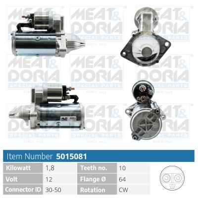 MEAT & DORIA Starter 5015081 for OPEL LANCIA GENERAL MOTORS VAUXHALL