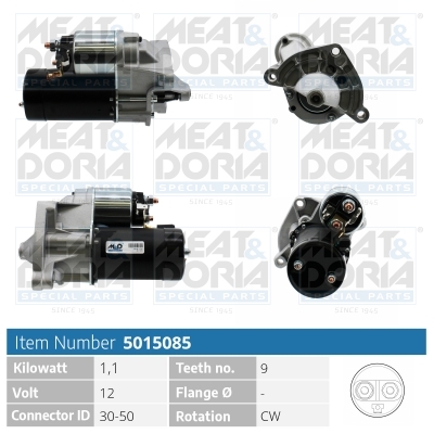 MEAT & DORIA Starter 5015085 for PEUGEOT CITROËN/PEUGEOT CITROËN